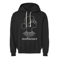 Notorious RBG Line Portrait Ruth Bader Ginsburg Garment-Dyed Fleece Hoodie