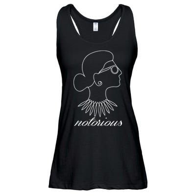 Notorious RBG Line Portrait Ruth Bader Ginsburg Ladies Essential Flowy Tank
