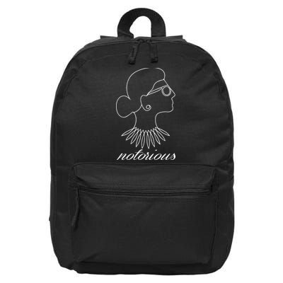 Notorious RBG Line Portrait Ruth Bader Ginsburg 16 in Basic Backpack