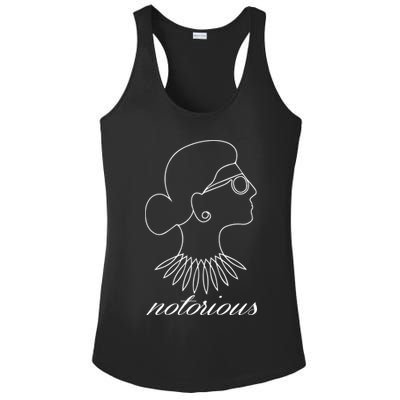 Notorious RBG Line Portrait Ruth Bader Ginsburg Ladies PosiCharge Competitor Racerback Tank