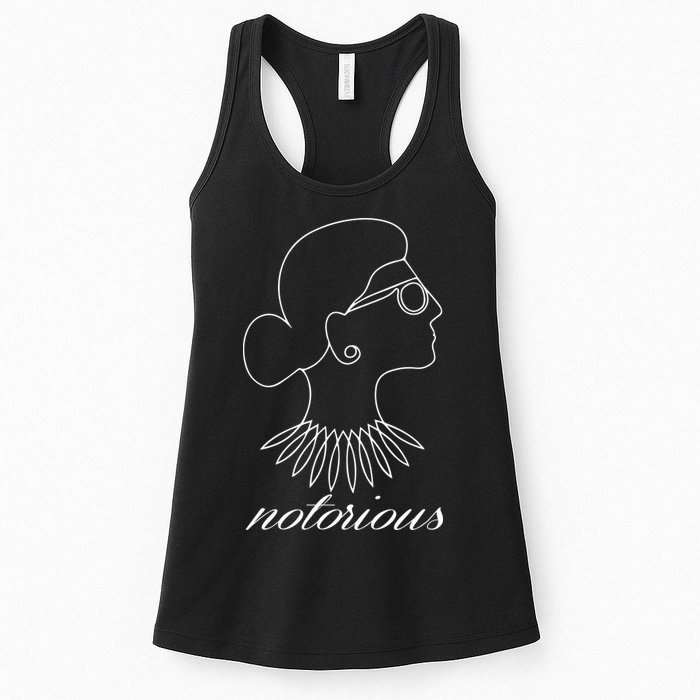 Notorious RBG Line Portrait Ruth Bader Ginsburg Womens Tank Top