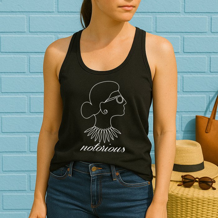 Notorious RBG Line Portrait Ruth Bader Ginsburg Womens Tank Top