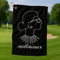 Notorious RBG Line Portrait Ruth Bader Ginsburg Golf Towel