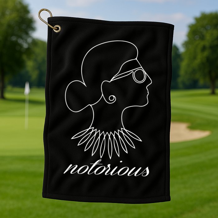 Notorious RBG Line Portrait Ruth Bader Ginsburg Golf Towel