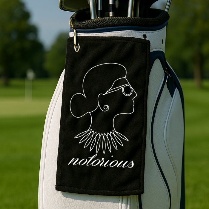 Notorious RBG Line Portrait Ruth Bader Ginsburg Golf Towel