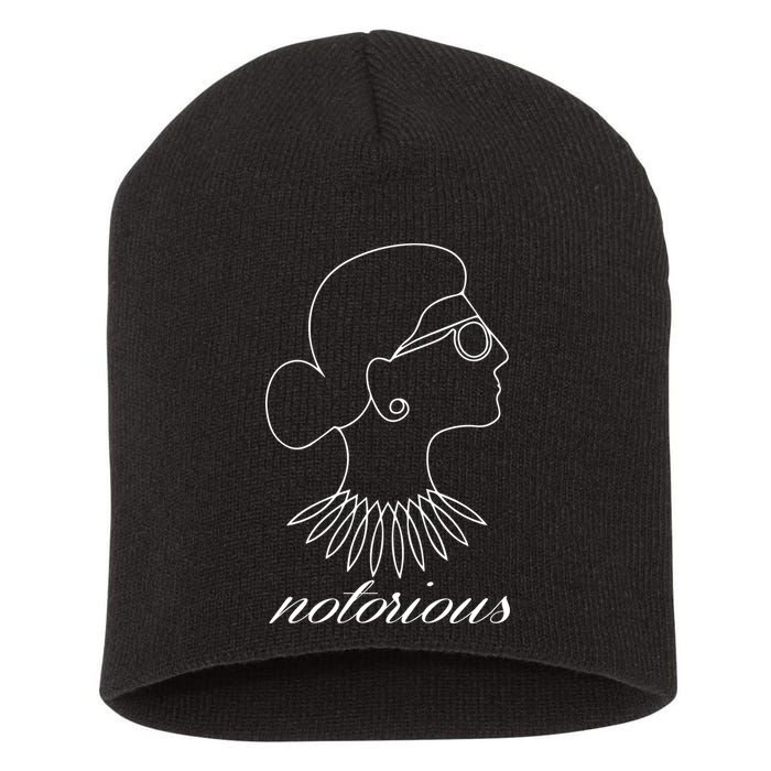 Notorious RBG Line Portrait Ruth Bader Ginsburg Short Acrylic Beanie