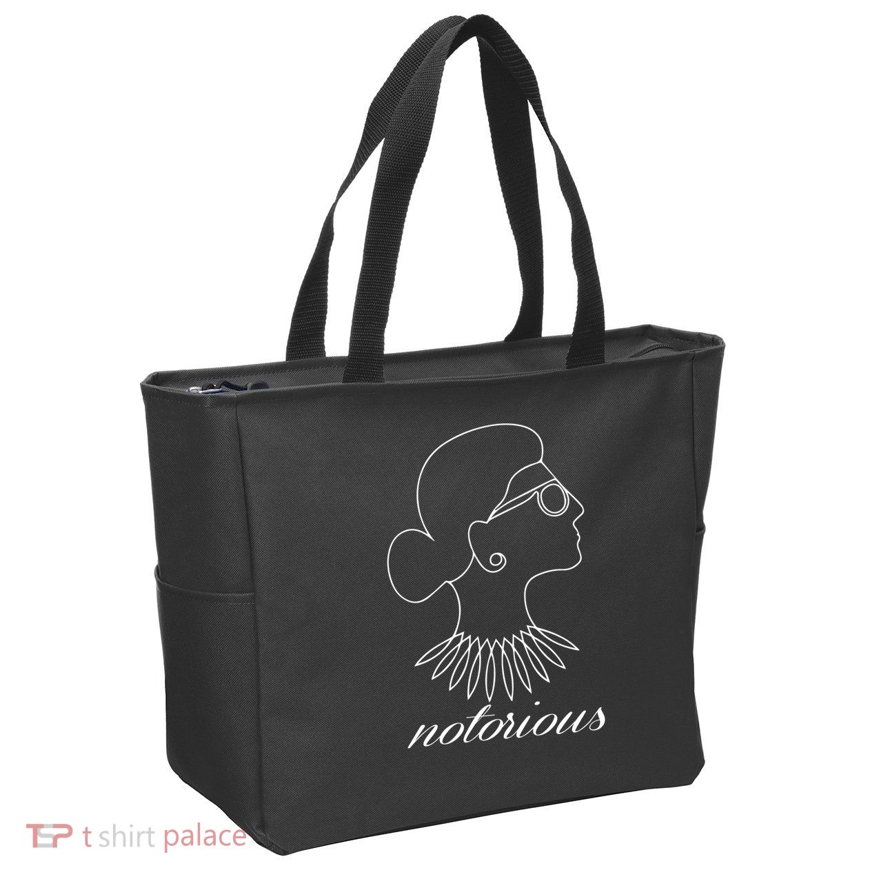 Notorious RBG Line Portrait Ruth Bader Ginsburg Zip Tote Bag