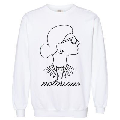 Notorious RBG Line Portrait Ruth Bader Ginsburg Garment-Dyed Sweatshirt