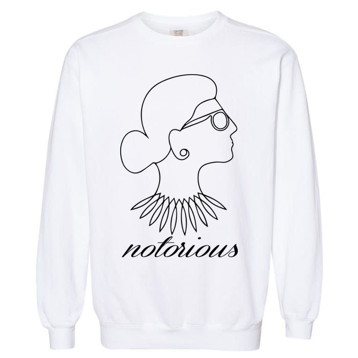 Notorious RBG Line Portrait Ruth Bader Ginsburg Garment-Dyed Sweatshirt