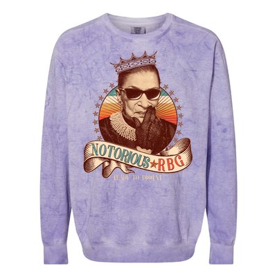 Notorious RBG Ready To Dissent Ruth Bader Ginsburg Colorblast Crewneck Sweatshirt