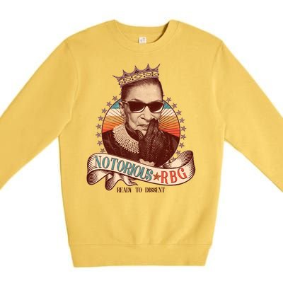 Notorious RBG Ready To Dissent Ruth Bader Ginsburg Premium Crewneck Sweatshirt