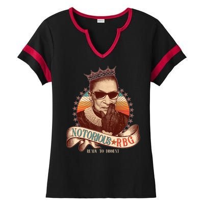 Notorious RBG Ready To Dissent Ruth Bader Ginsburg Ladies Halftime Notch Neck Tee