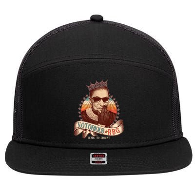 Notorious RBG Ready To Dissent Ruth Bader Ginsburg 7 Panel Mesh Trucker Snapback Hat