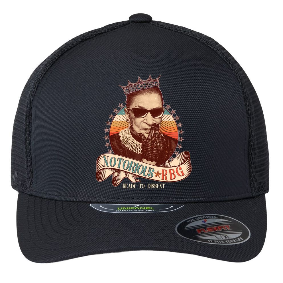 Notorious RBG Ready To Dissent Ruth Bader Ginsburg Flexfit Unipanel Trucker Cap