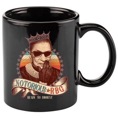 Notorious RBG Ready To Dissent Ruth Bader Ginsburg 11oz C Handle Ceramic Mug