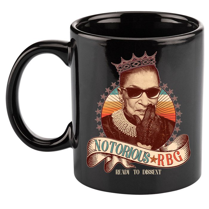 Notorious RBG Ready To Dissent Ruth Bader Ginsburg 11oz C Handle Ceramic Mug