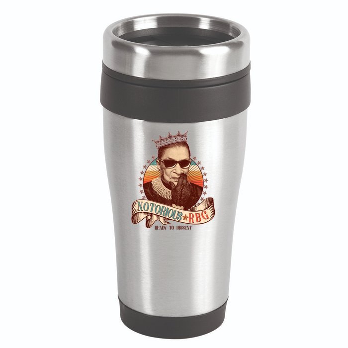 Notorious RBG Ready To Dissent Ruth Bader Ginsburg 16oz Travel Tumbler