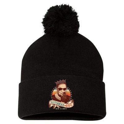 Notorious RBG Ready To Dissent Ruth Bader Ginsburg Pom Pom 12in Knit Beanie