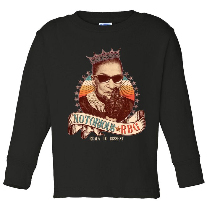Notorious RBG Ready To Dissent Ruth Bader Ginsburg Toddler Long Sleeve Shirt