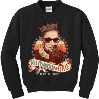 Notorious RBG Ready To Dissent Ruth Bader Ginsburg Kids Sweatshirt