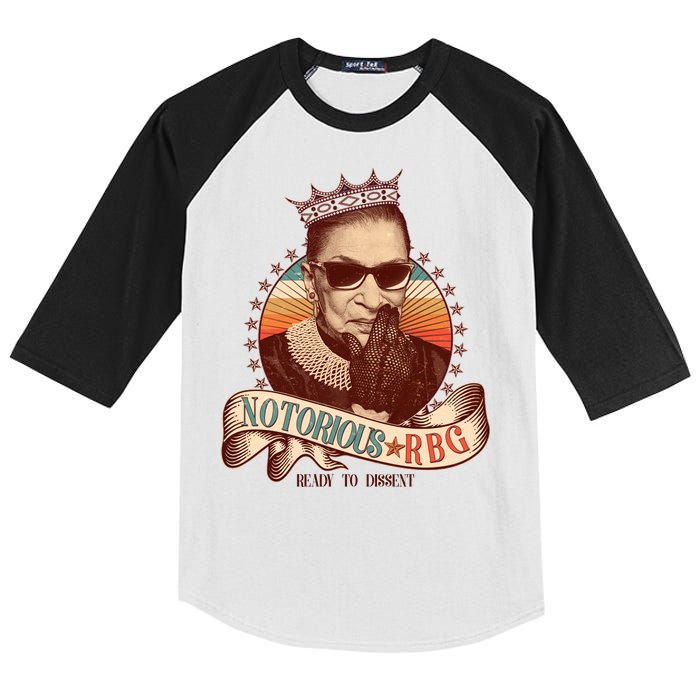 Notorious RBG Ready To Dissent Ruth Bader Ginsburg Kids Colorblock Raglan Jersey