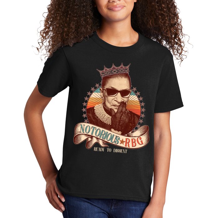 Notorious RBG Ready To Dissent Ruth Bader Ginsburg Kids T-Shirt