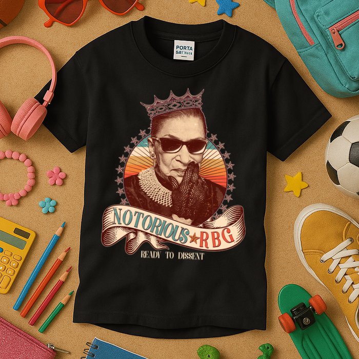 Notorious RBG Ready To Dissent Ruth Bader Ginsburg Kids T-Shirt