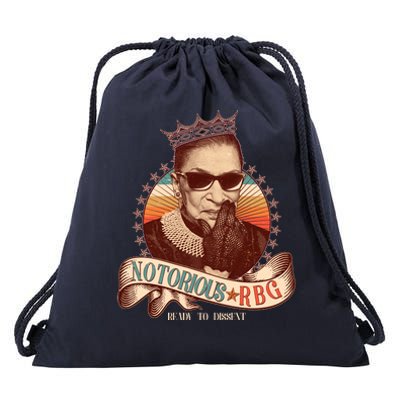 Notorious RBG Ready To Dissent Ruth Bader Ginsburg Drawstring Bag