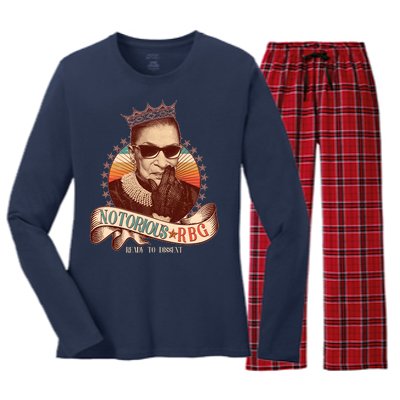 Notorious RBG Ready To Dissent Ruth Bader Ginsburg Women's Long Sleeve Flannel Pajama Set 