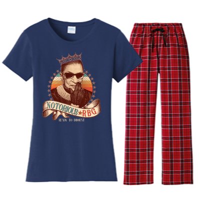 Notorious RBG Ready To Dissent Ruth Bader Ginsburg Women's Flannel Pajama Set