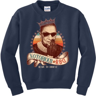 Notorious RBG Ready To Dissent Ruth Bader Ginsburg Kids Sweatshirt