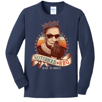 Notorious RBG Ready To Dissent Ruth Bader Ginsburg Kids Long Sleeve Shirt