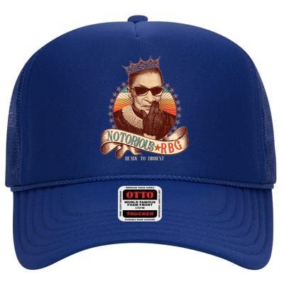 Notorious RBG Ready To Dissent Ruth Bader Ginsburg High Crown Mesh Back Trucker Hat