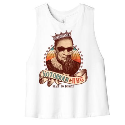 Notorious RBG Ready To Dissent Ruth Bader Ginsburg Women's Racerback Cropped Tank