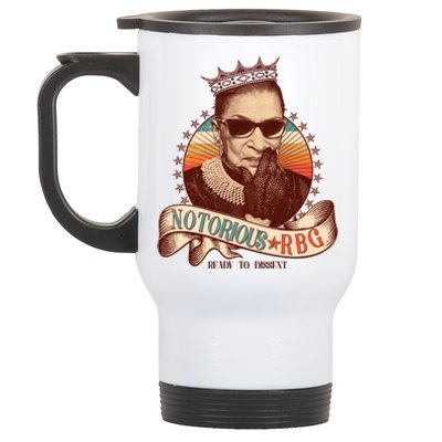 Notorious RBG Ready To Dissent Ruth Bader Ginsburg Stainless Steel Travel Mug