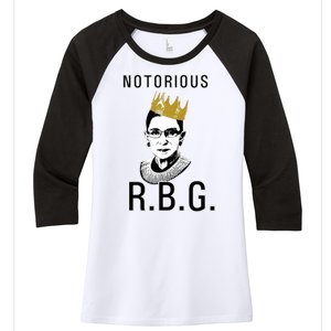 Notorious RBG Ruth Bader Ginsburg Women's Tri-Blend 3/4-Sleeve Raglan Shirt