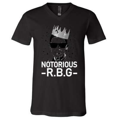 Notorious RBG Ruth Bader Ginsburg Gangster V-Neck T-Shirt