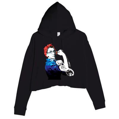 Notorious RBG Ruth Bader Ginsburg Strong Crop Fleece Hoodie