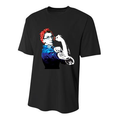 Notorious RBG Ruth Bader Ginsburg Strong Youth Performance Sprint T-Shirt