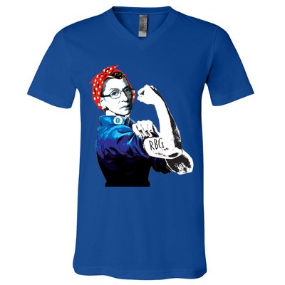 Notorious RBG Ruth Bader Ginsburg Strong V-Neck T-Shirt