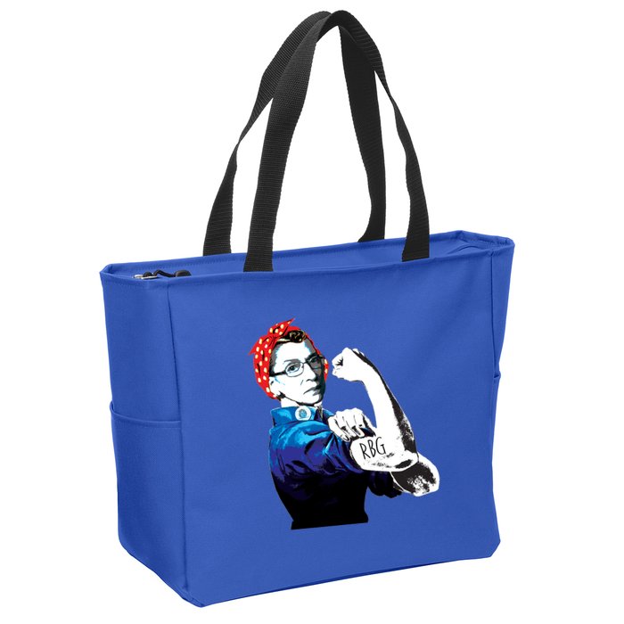 Notorious RBG Ruth Bader Ginsburg Strong Zip Tote Bag