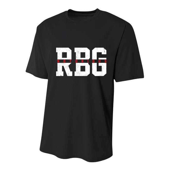 Notorious RBG Simple Logo Youth Performance Sprint T-Shirt