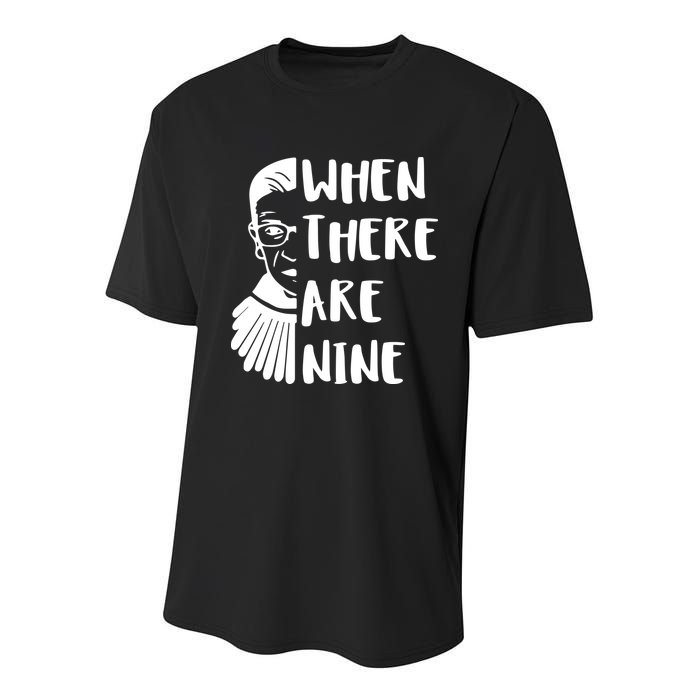 Notorious RBG When There Are Nine Youth Performance Sprint T-Shirt