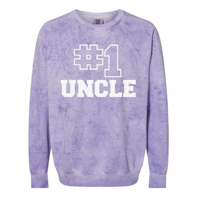 Number One Uncle No. 1 Best Bro Sibling Colorblast Crewneck Sweatshirt