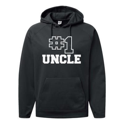 Number One Uncle No. 1 Best Bro Sibling Performance Fleece Hoodie