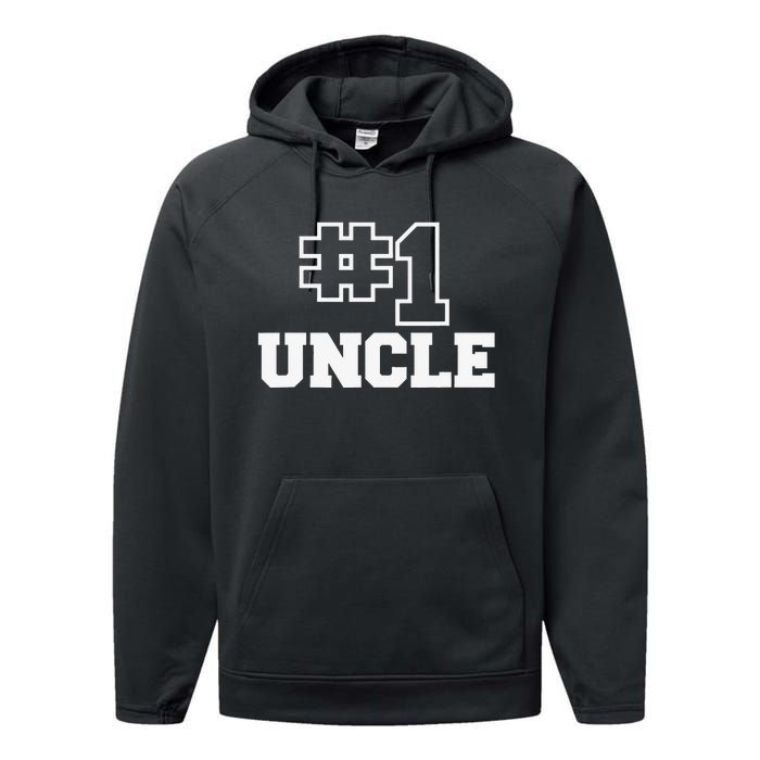 Number One Uncle No. 1 Best Bro Sibling Performance Fleece Hoodie