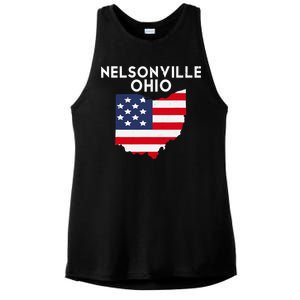 Nelsonville Ohio USA State America Travel Ohioan Ladies PosiCharge Tri-Blend Wicking Tank