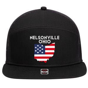 Nelsonville Ohio USA State America Travel Ohioan 7 Panel Mesh Trucker Snapback Hat