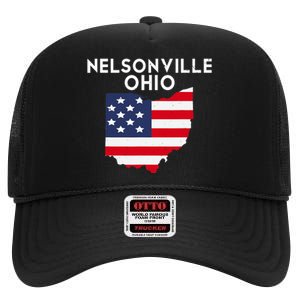 Nelsonville Ohio USA State America Travel Ohioan High Crown Mesh Back Trucker Hat