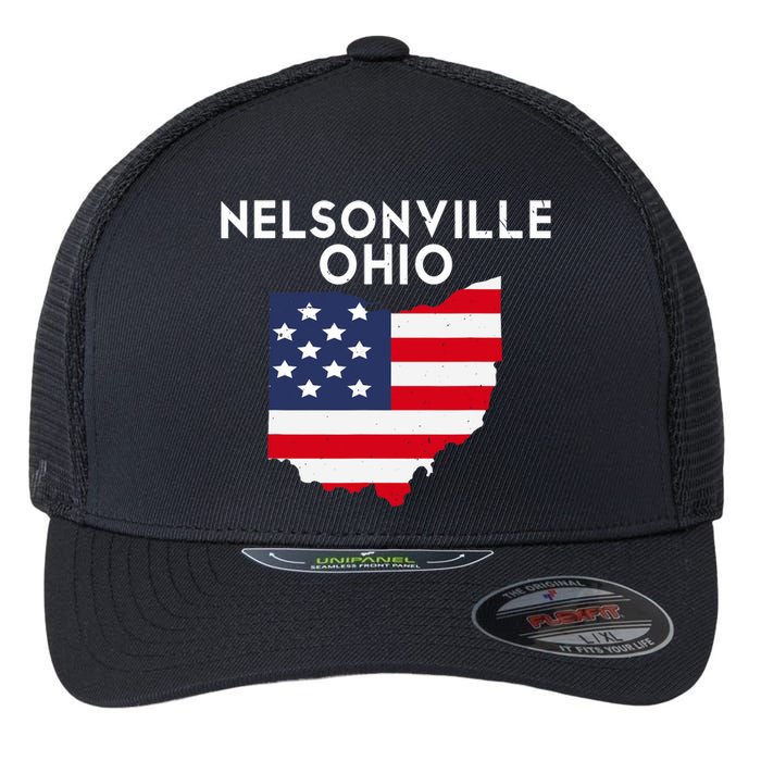 Nelsonville Ohio USA State America Travel Ohioan Flexfit Unipanel Trucker Cap